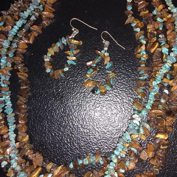 WONDERFUL!/ TIGERS EYE MULTIPLE STRING NECKLACE 💗 - Picture 1 of 8